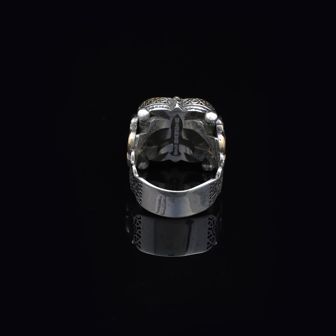 Genuine White Turquoise & Emerald Men's Ring