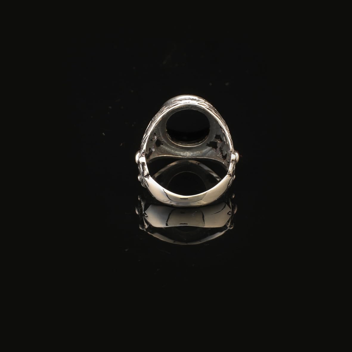 Onyx Ring Signet Ring Pinky Ring Ottoman Vintage 925 Sterling Silver Promise Engagement Gemstone Ring Gift for Husband