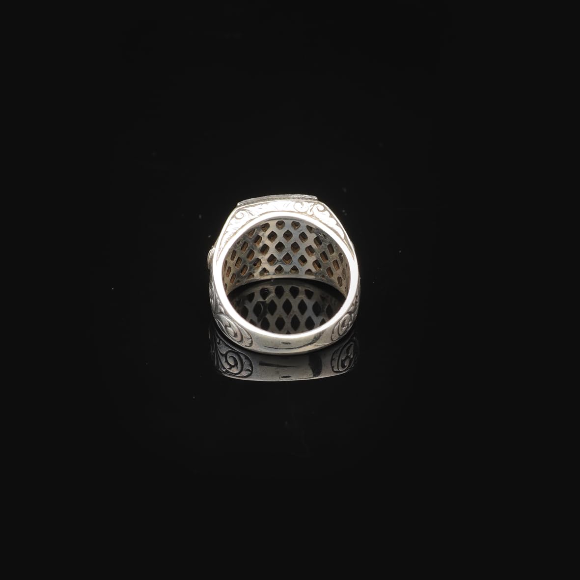 Citrine Pinky Ring with Micro Stone - Vintage Style Men's Gemstone Ring in 925 Sterling Silver - Turkish Handmade Polished Engagement Ring with Silver Polishing Cloth Gift