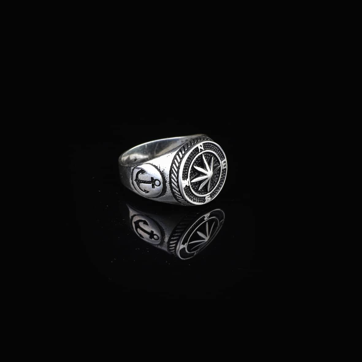 925K Sterling Silver Compass Ring