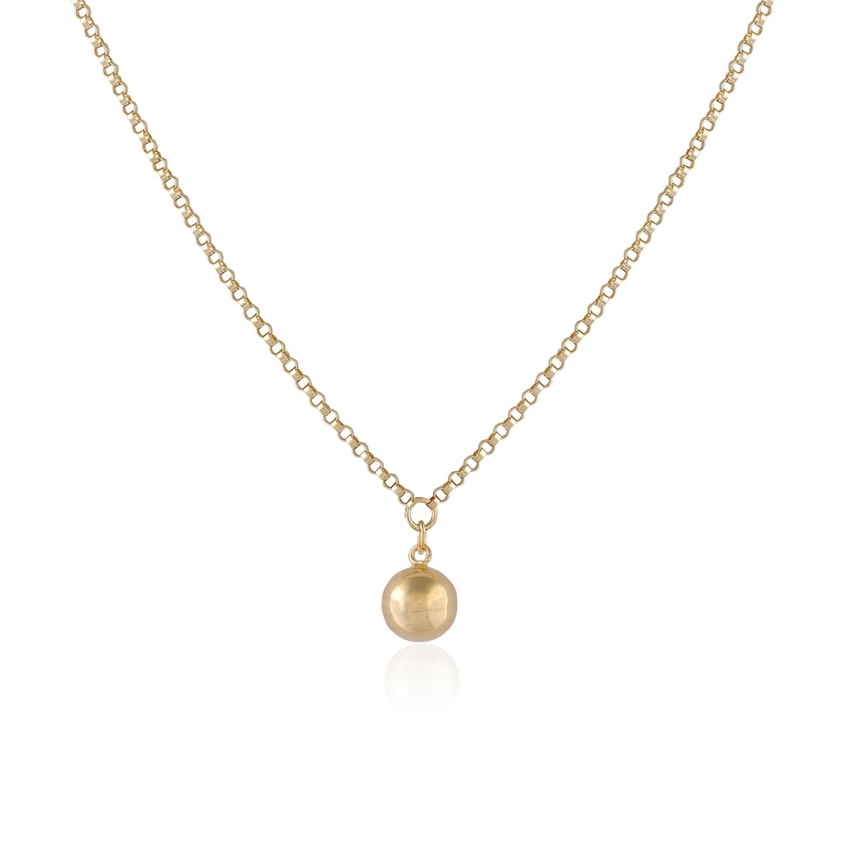 Sterling Silver Necklace featuring Ball Bead Charm in Cute Necklace - Gold Plated Necklace with Ball Bead Charm for Aesthetic Jewelry - Birthday Gifts for Women