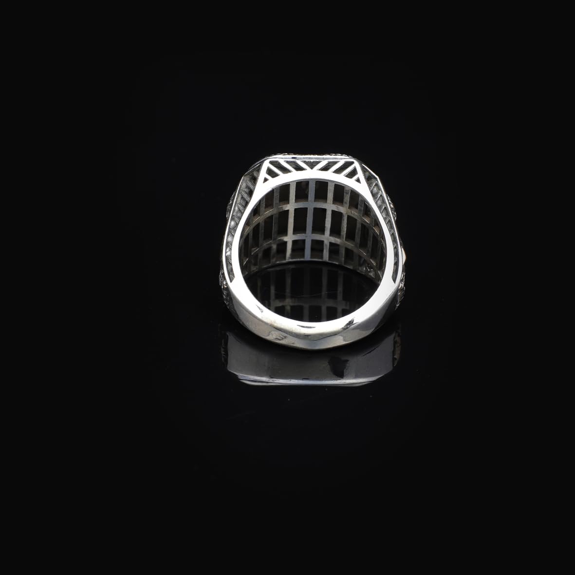 Vintage Handmade Lapis Lazuli Ring with Black Onyx and Micro Stone - 925 Sterling Silver Men's Ring with Gemstone and Silver Polishing Cloth Gift