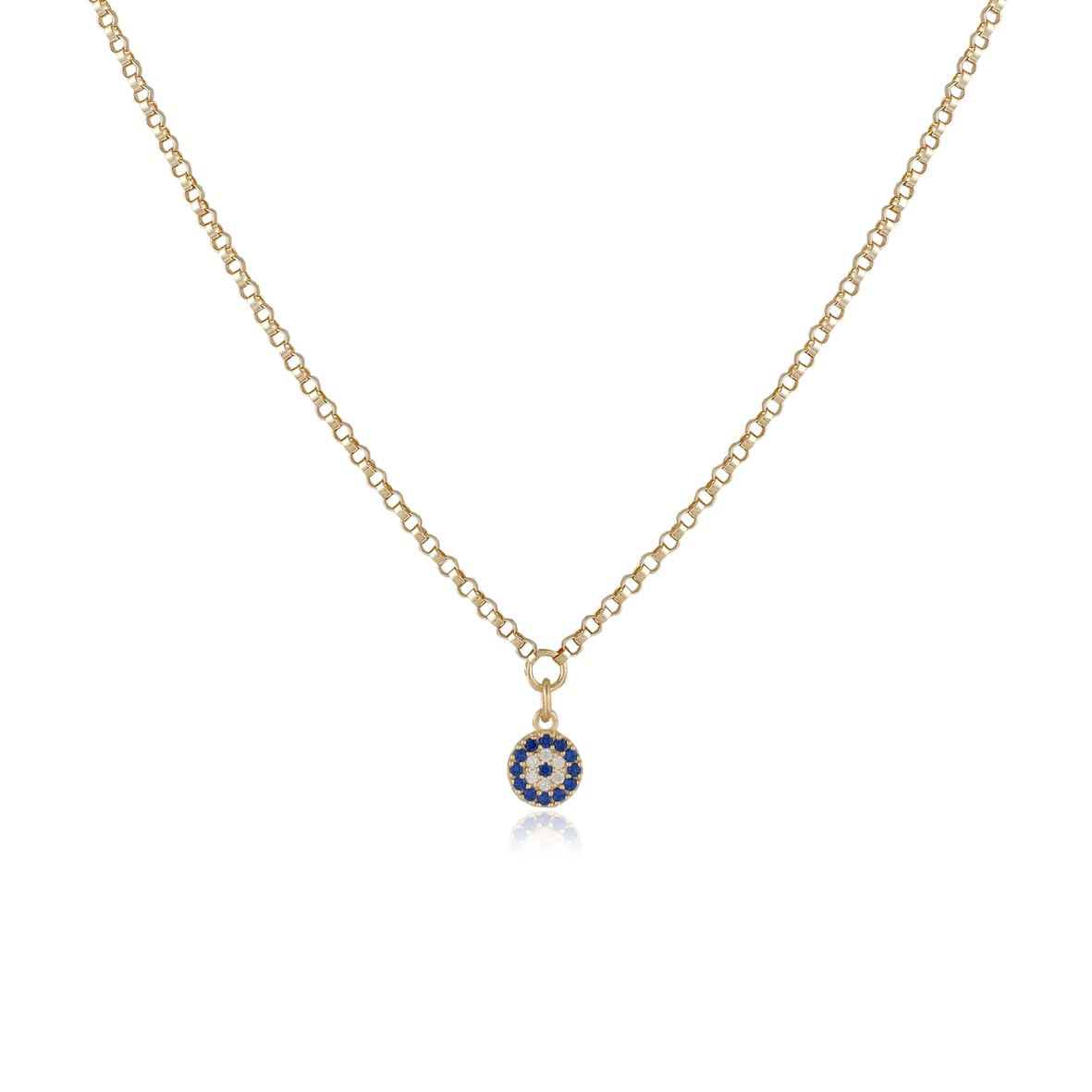 Sterling Silver Evil Eye Necklace for Women - Aesthetic Evil Eye Jewelry for Women - Gold Plated Silver Evil Eye Necklace - Birthday Gifts for Women