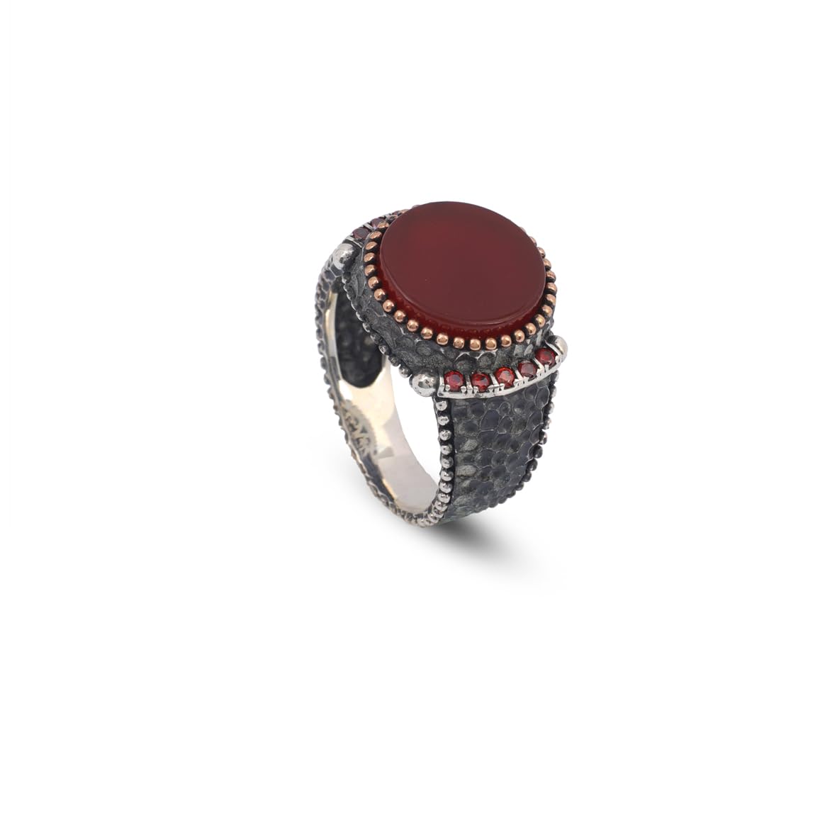 Handmade Signet Carnelian Gemstone Pinky Ring - Vintage 925 Sterling Silver Men's Engagement Ring
