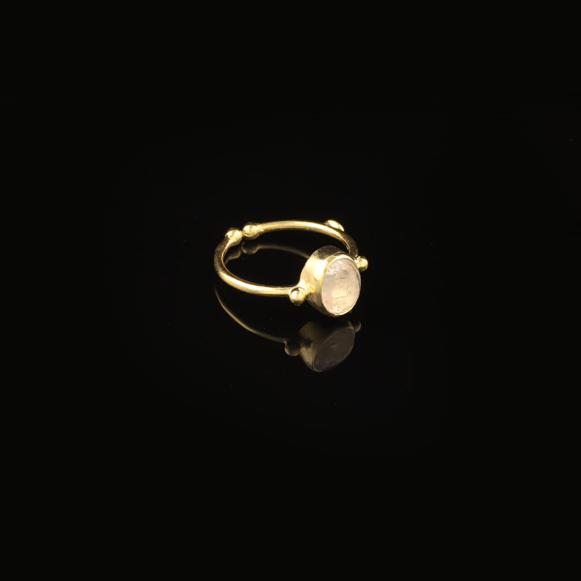 Jewellery Pit Adjustable Rose Quartz Statement Ring for Women - Handcrafted Stone Jewelry - Women's Middle Finger Adjustable Rose Quartz Ring