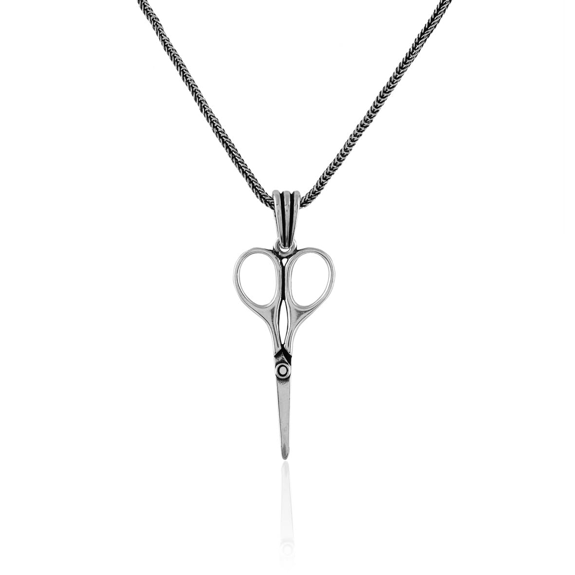 Sterling Silver Barber Necklace – Mens Pendant on Silver Chain