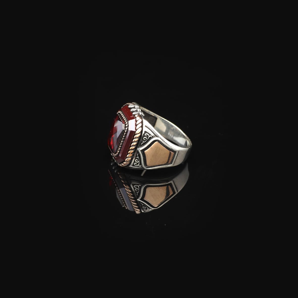Handmade Garnet Claw Ring