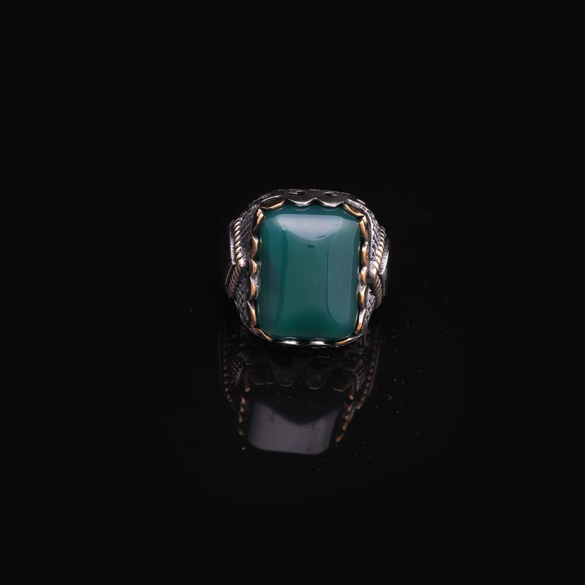 925K Sterling Silver Jade Ring