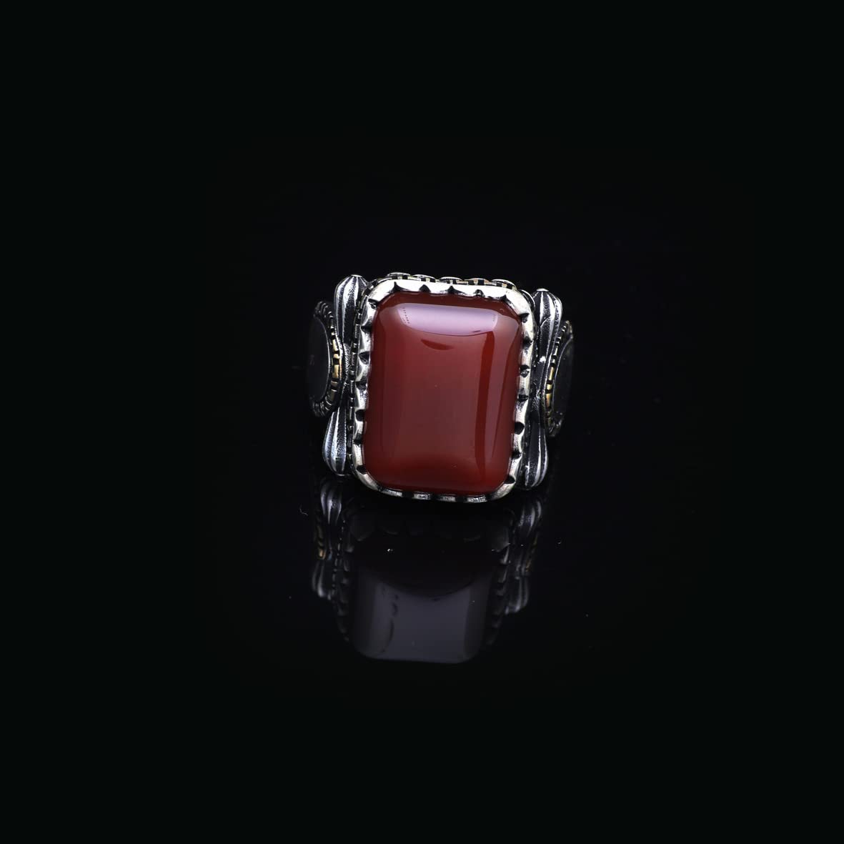 Men Handmade Carnelian Stone Ring