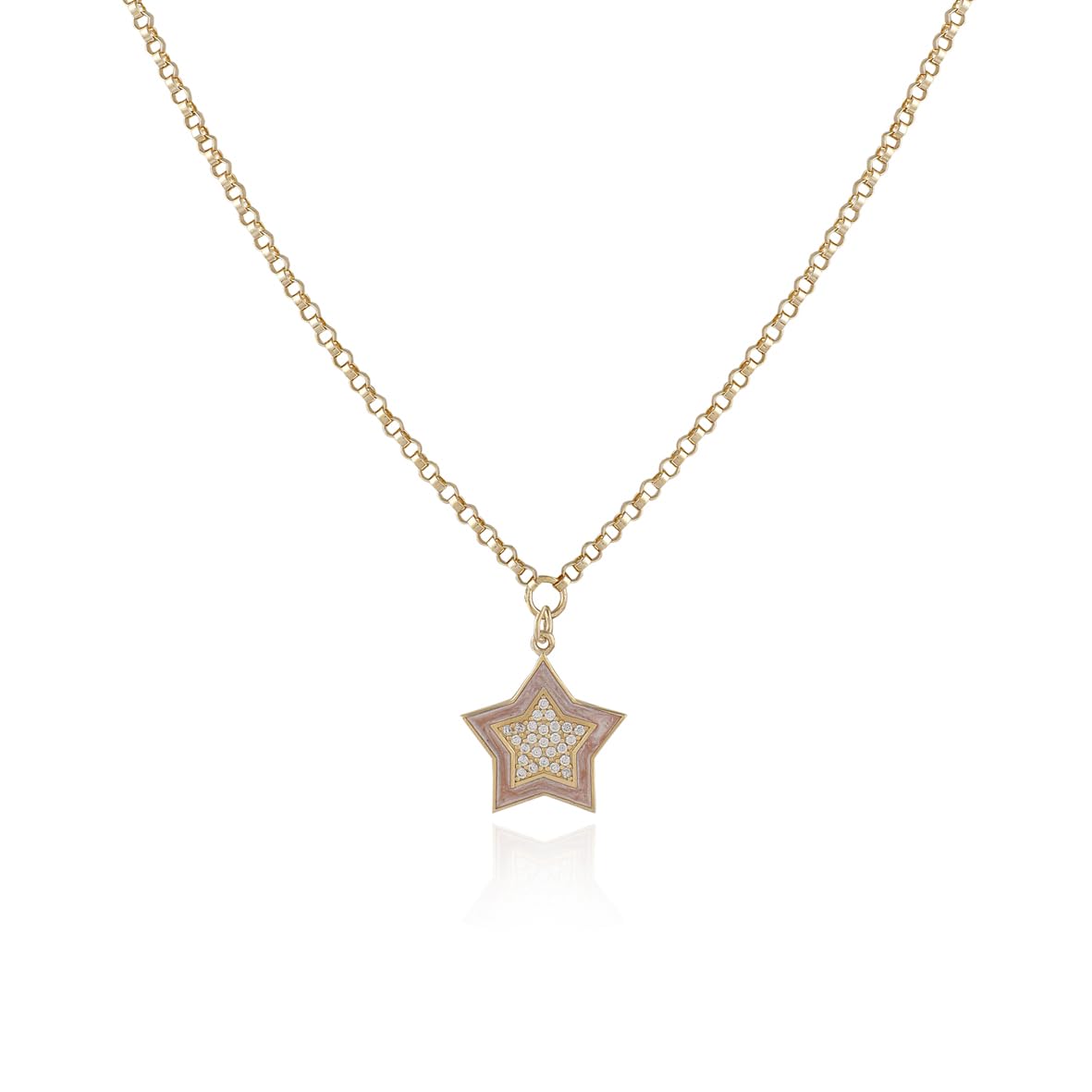 Sterling Silver Star Necklace and Zircon Stone - Gold Plated Jewelry Star Necklace for Women with Zircon Stone - Birthday Gifts for Women