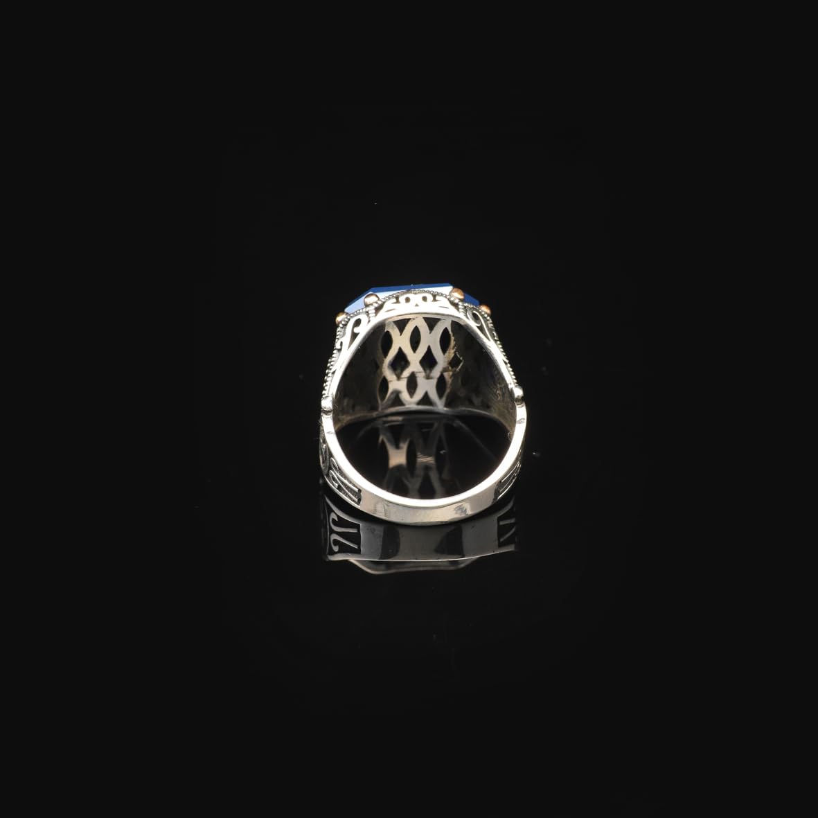 Vintage Blue Tiger Eye Ring for Men