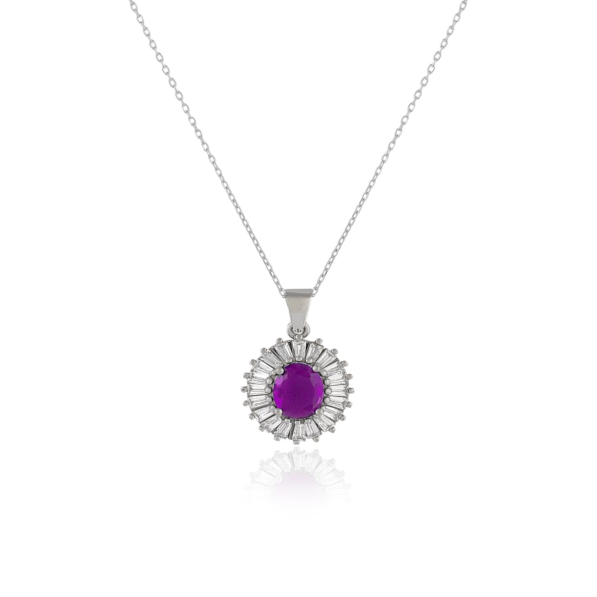 Sterling Silver Amethyst Necklace for Women's Aesthetic Necklace - Cute and Stylish Jewelry - Birthday Gifts for Women