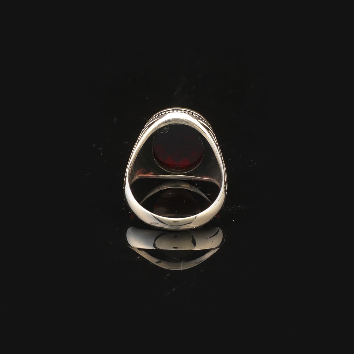 Garnet Ring Ottoman Vintage Ring Sterling Silver Ring Pinky Ring Silver Signet Ring Gemstone Ring Ottoman Statement Ring Vintage Ring Gift for Him