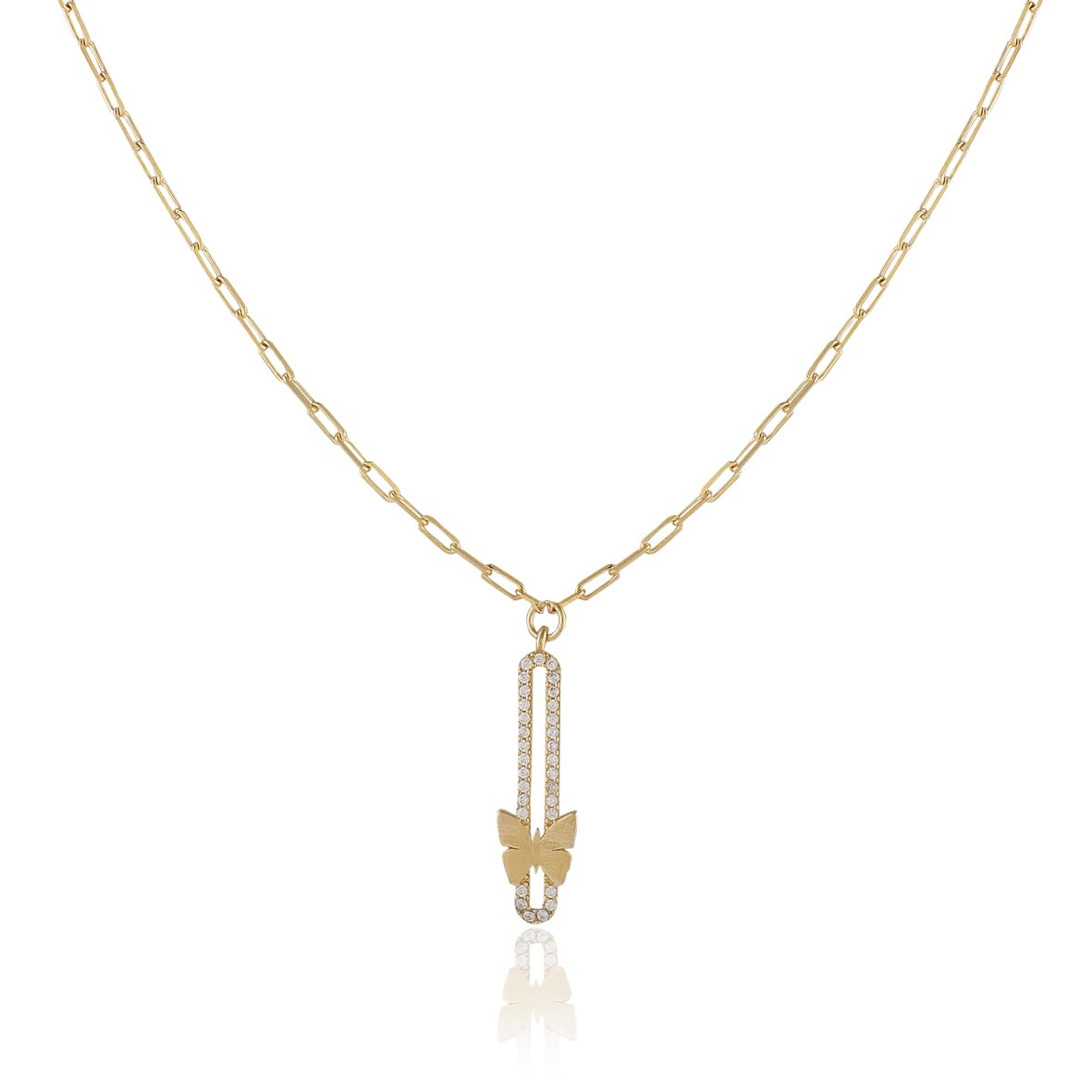 Cute Butterfly Necklace in Gold Jewelry - Gold Plated Sterling Silver Necklace with Butterfly Charm - Aesthetic Jewelry Delight - Birthday Gifts for Women