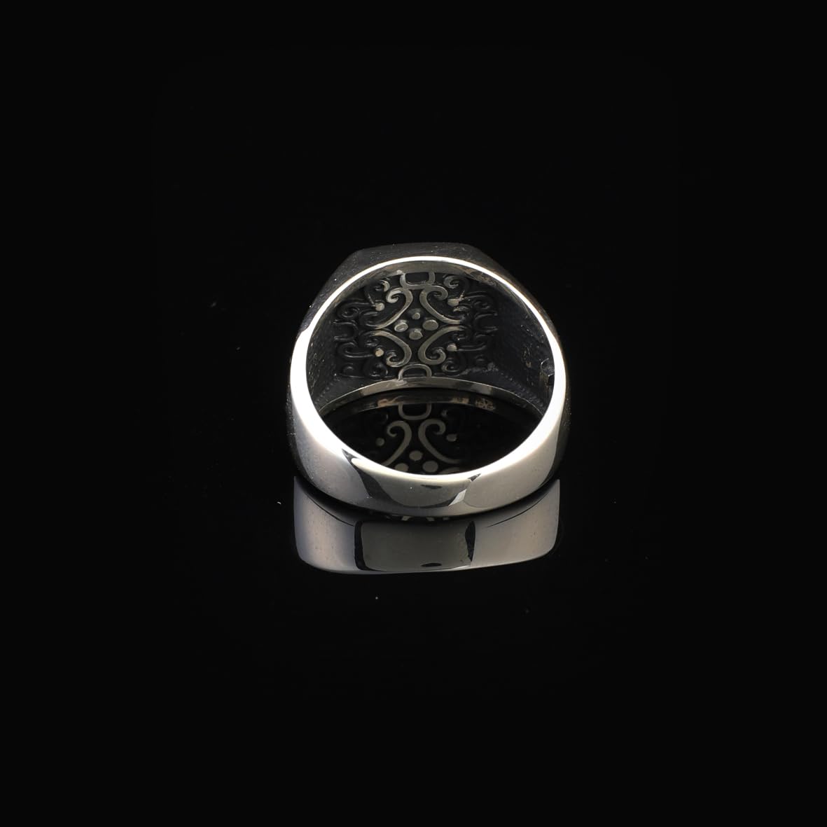 Tiger Eye Gemstone Pinky Ring for Men – Sterling Silver Ottoman Signet Ring