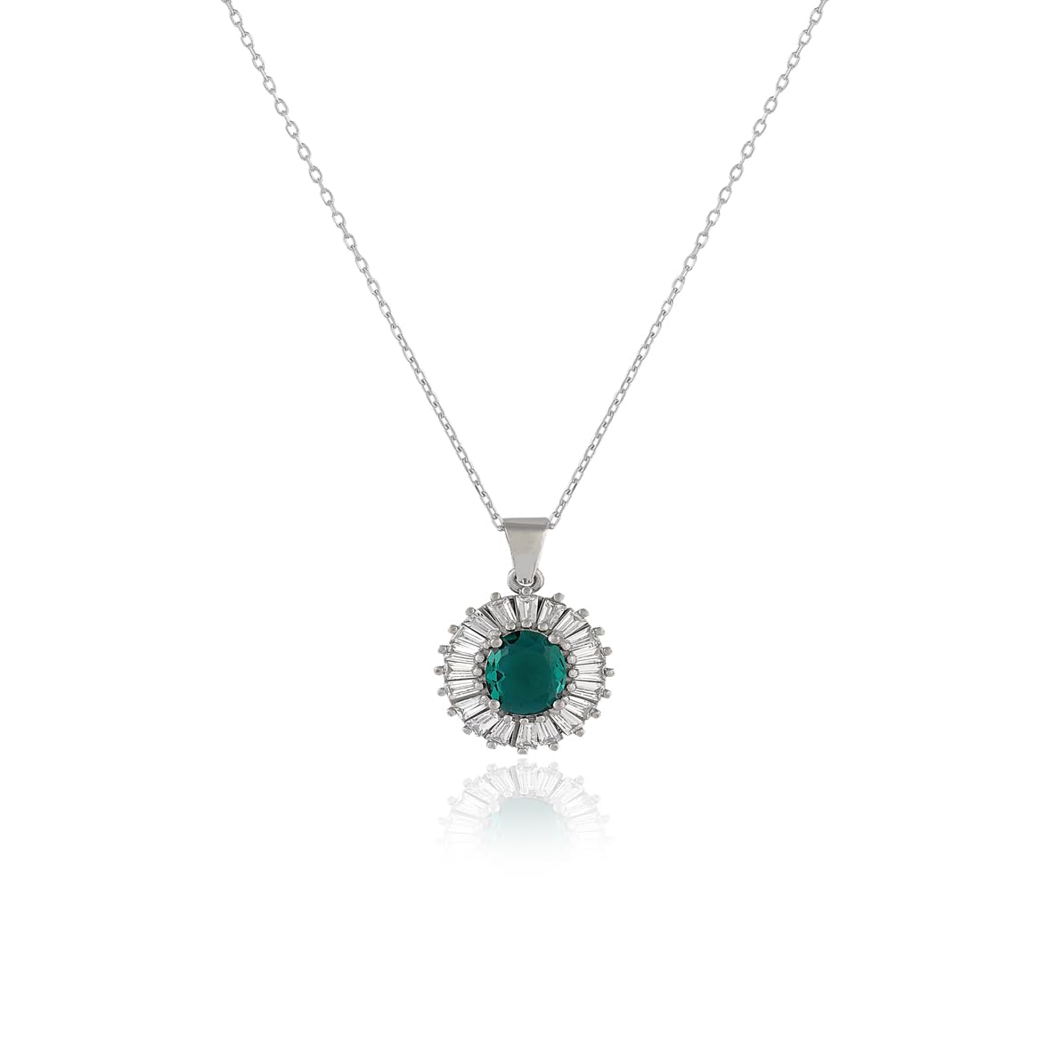 Emerald Necklace Sterling Silver Aesthetic Jewelry for Women - Aesthetic Sterling Silver Jewelry for Women - Birthday Gifts for Women