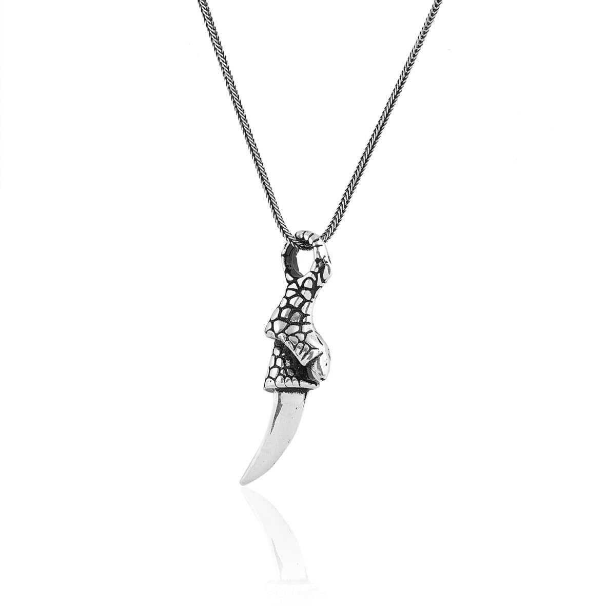 Men's Sterling Silver Knife Necklace with Silver Chain - Stylish Knife Pendant Necklace for Men - Birthday Gifts