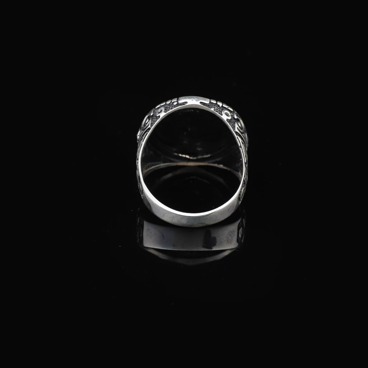 Handmade 925 Sterling Silver Custom Signet Ring with Egyptian Mythology Design - Men's Jewelry with Silver Polishing Cloth Gift