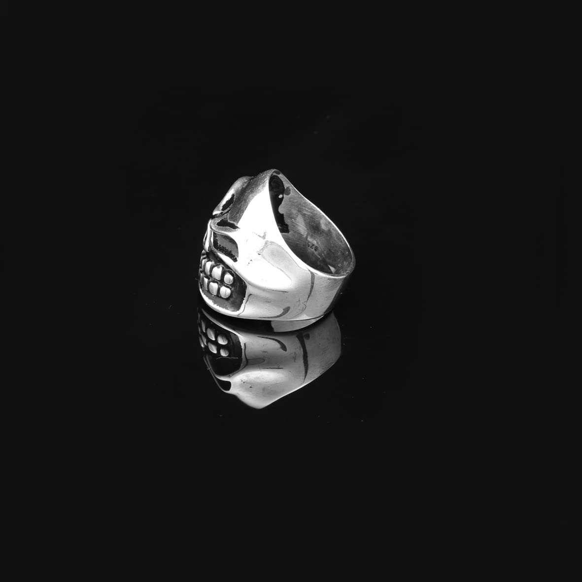 Skull Handmade Sterling Silver Men Biker Ring