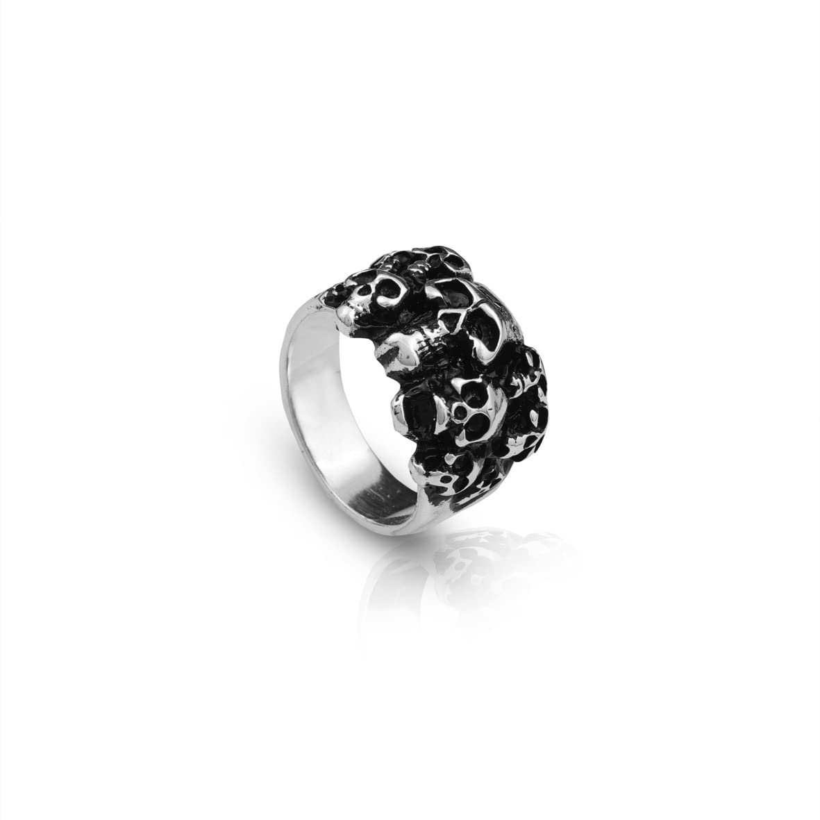 Skulls Handmade Sterling Silver Men Biker Ring
