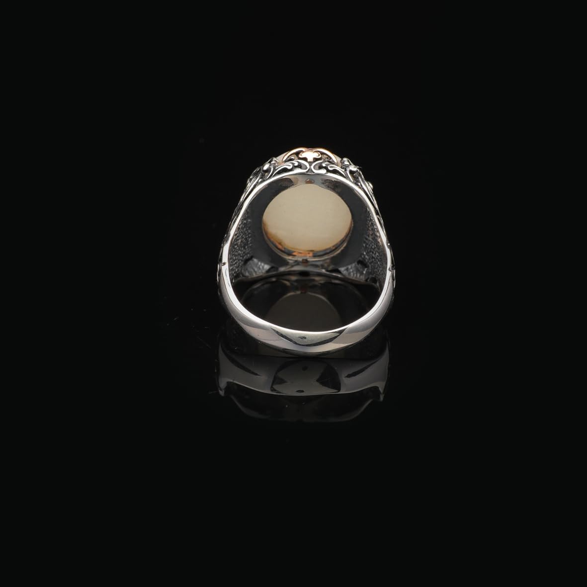 Vintage Mother of Pearl Ring for Men – Oval Gemstone