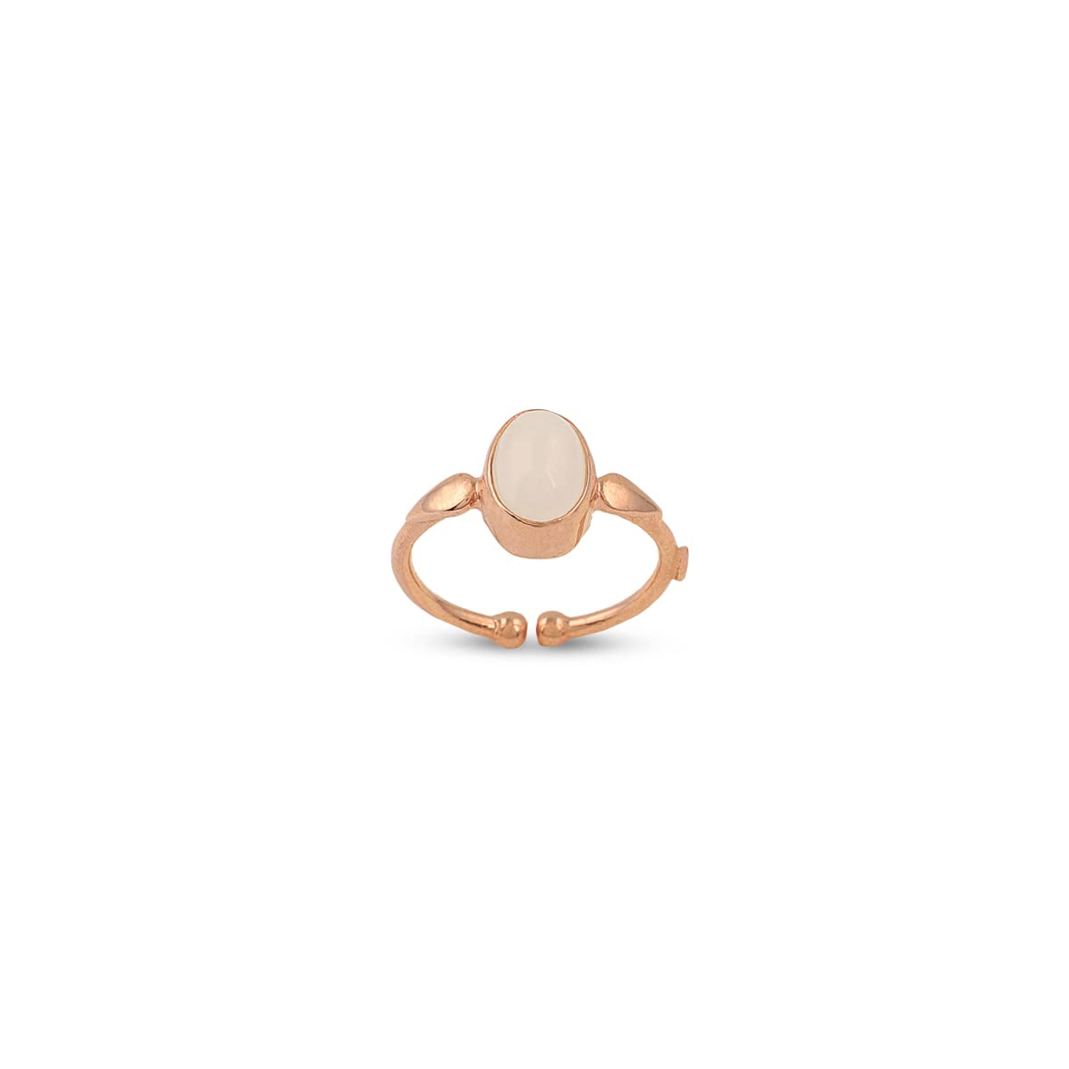 Jewellery Pit Adjustable Moonstone Ring for Women - Handmade Stone Statement Ring for Middle Finger - 925 Sterling Silver Solitaire Ring for Women