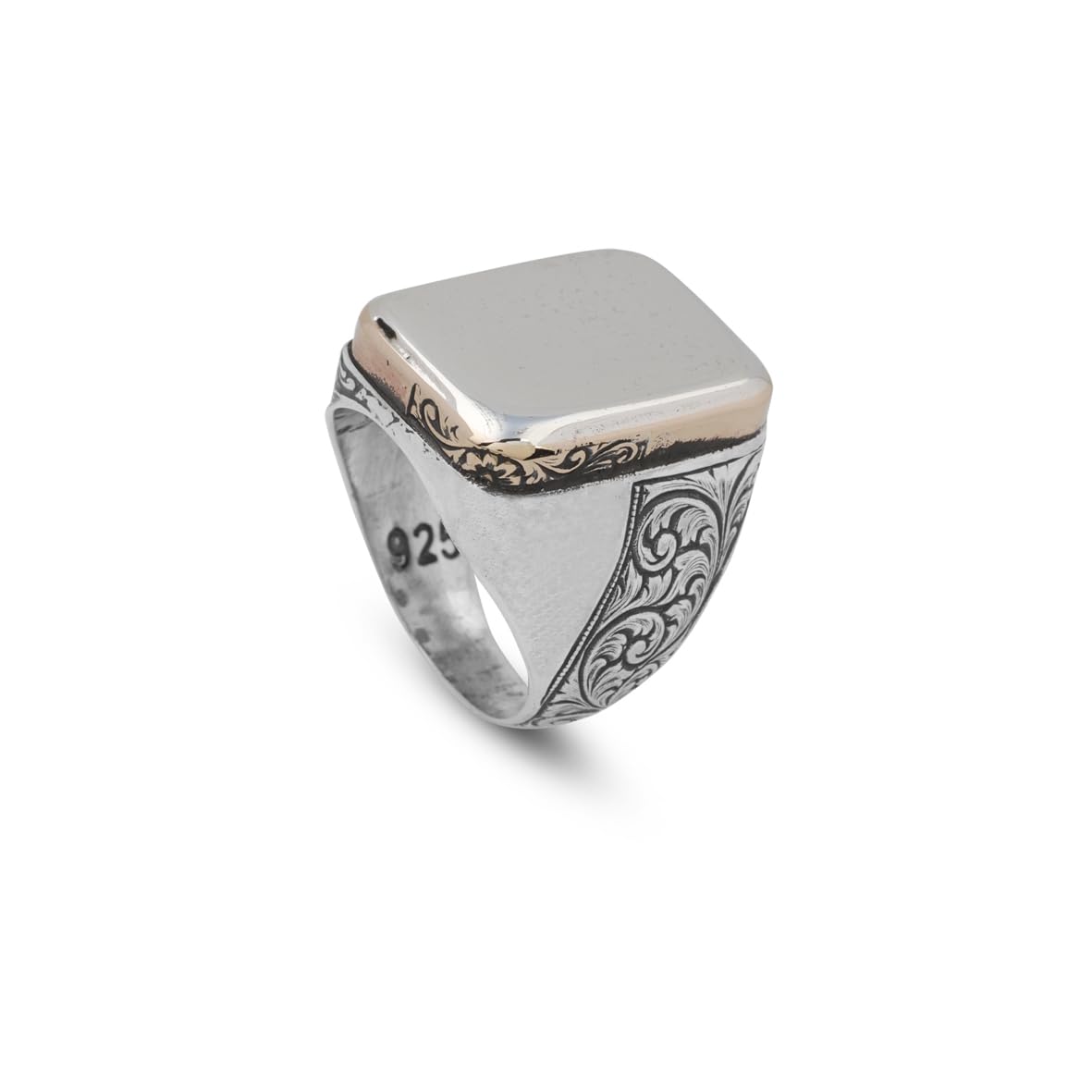 Handmade 925 Sterling Silver Personalized Rings - Custom Photo Ring with Name Engraving