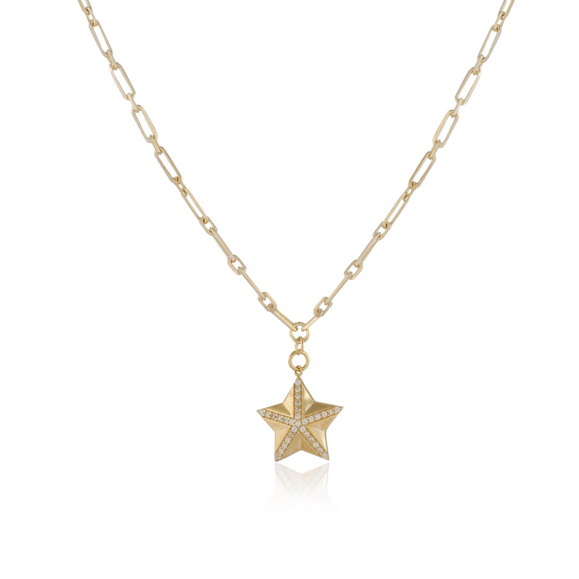 Golden Star Necklace - Gold Plated & Sterling Silver Necklace - Cute Necklaces with Aesthetic Charm - Dainty Gold Necklace for Women - Birthday Gifts for Women