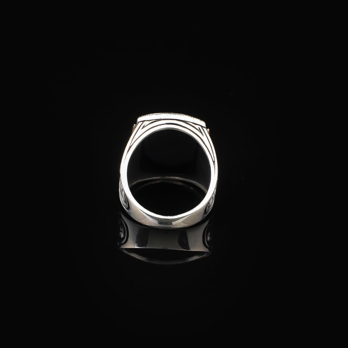 Handmade Onyx Gemstone Eagle Ring for Men Vintage 925 Sterling Silver