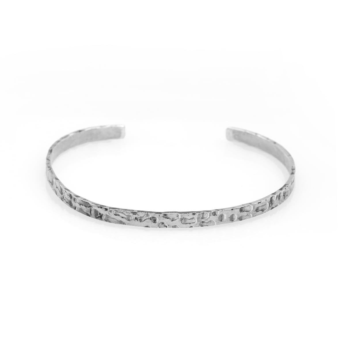 Sterling Silver Mens Bracelet – Thick Handmade Band Cuff