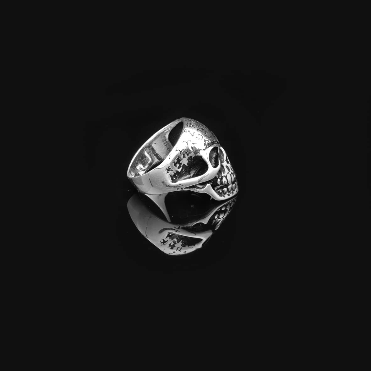 Skull Handmade Sterling Silver Men Biker Ring