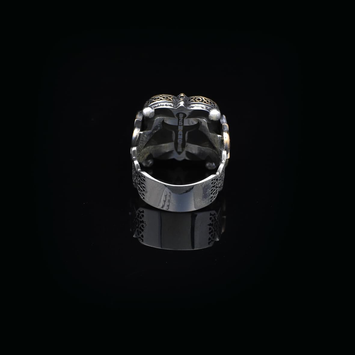 Genuine White Turquoise & Micro Stone Men's Ring