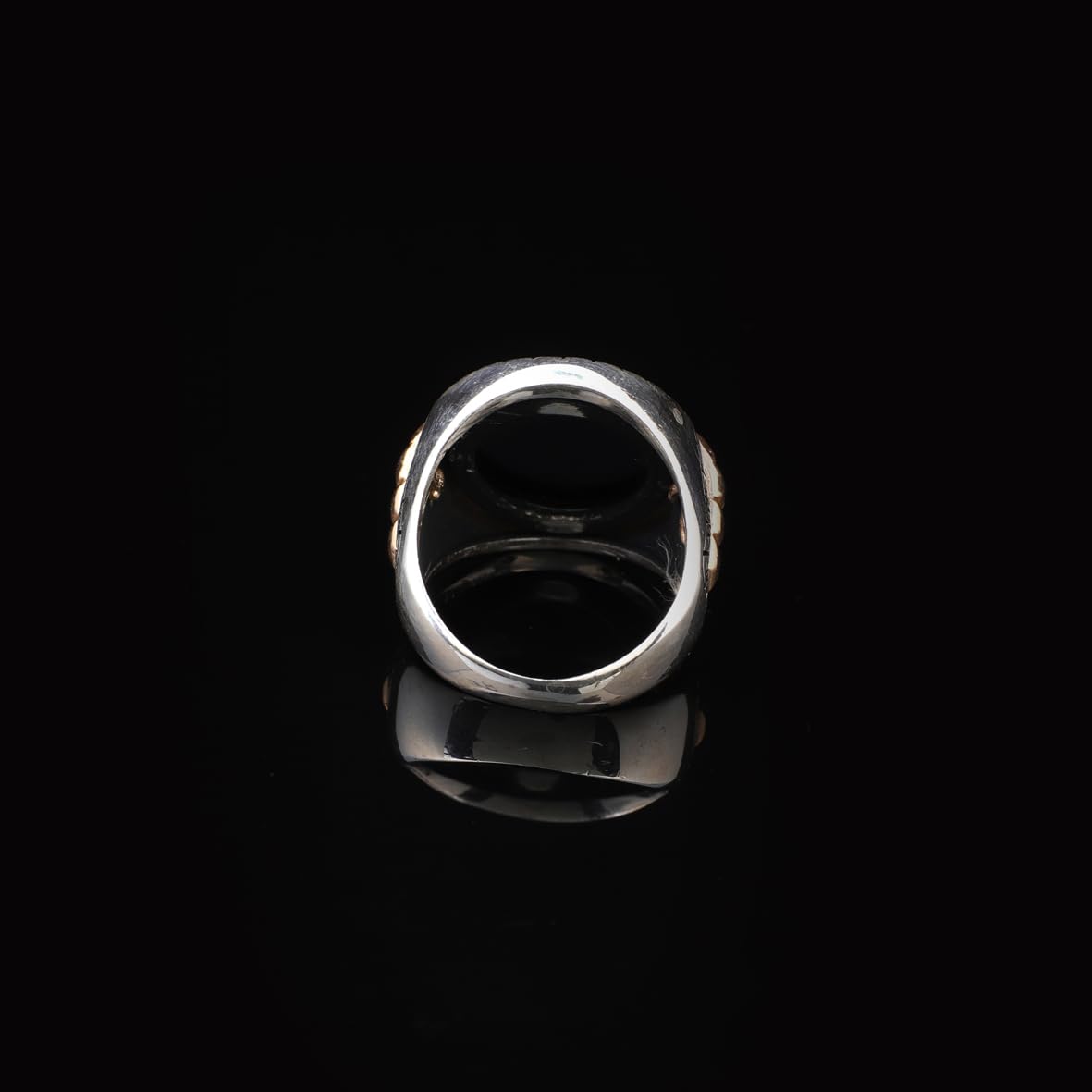 Handmade Onyx Gemstone Round Stone Engagement Ring for Men Vintage 925 Sterling Silver