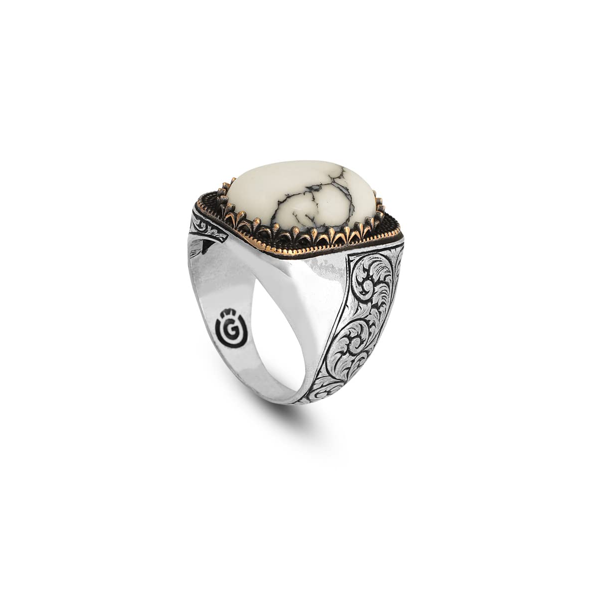 Turquoise Stone Men Silver Ring