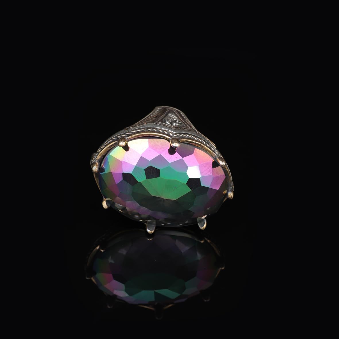Mystic Topaz Ring - Oval Gemstone