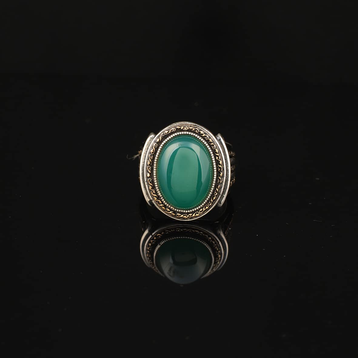 925K Sterling Silver Jade Ring