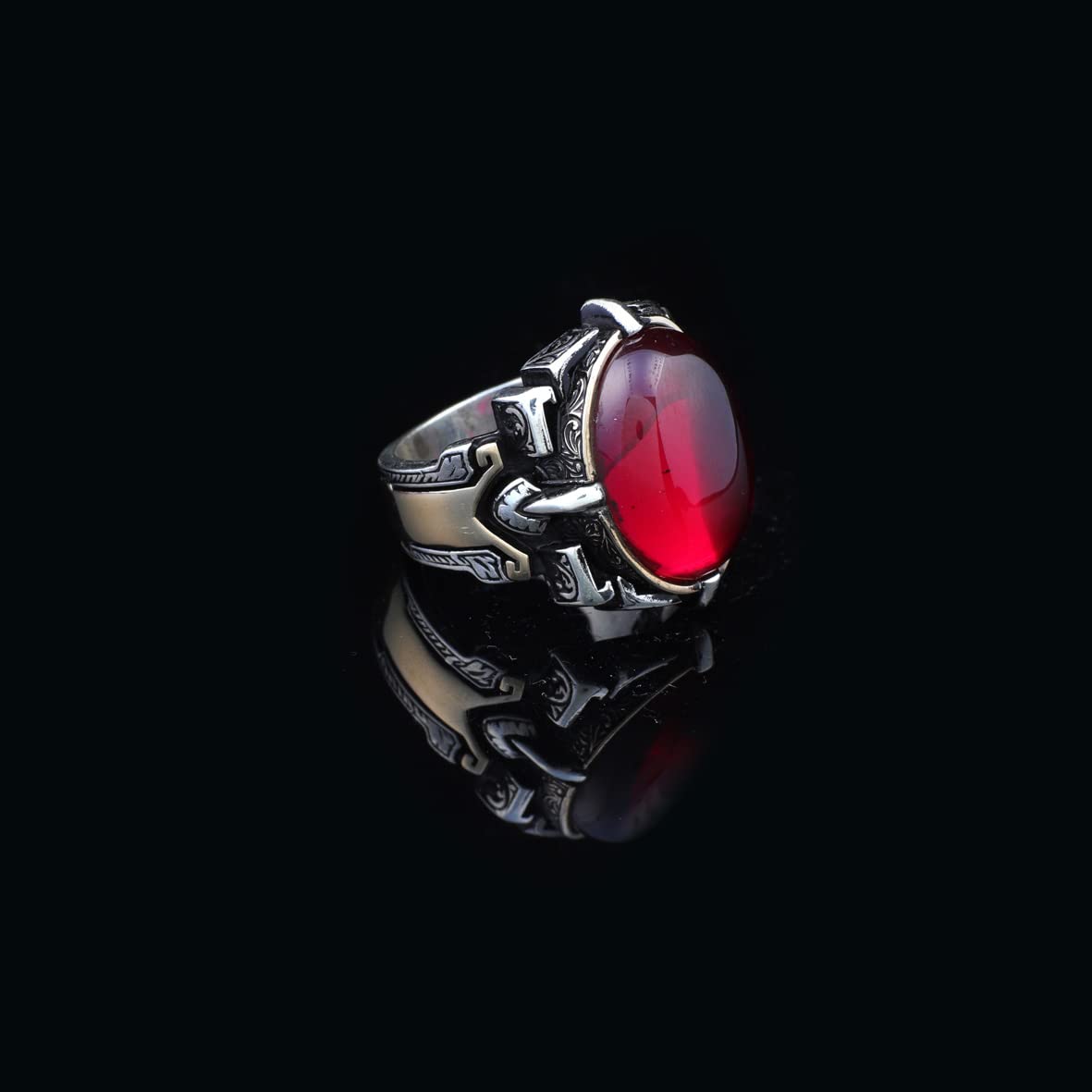 Men Handmade Carnelian Stone Ring