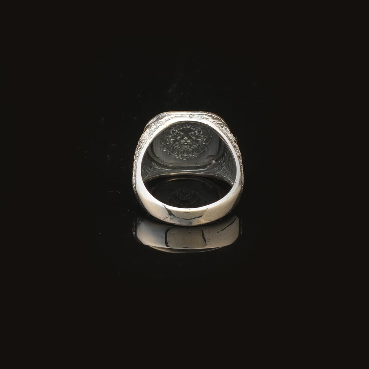 Lion Ring Silver Signet Ring Animal Gothic Ring Statement Ring Vintage Ring Pinky Ring Sterling Silver Ring Gift for Him Unique Design