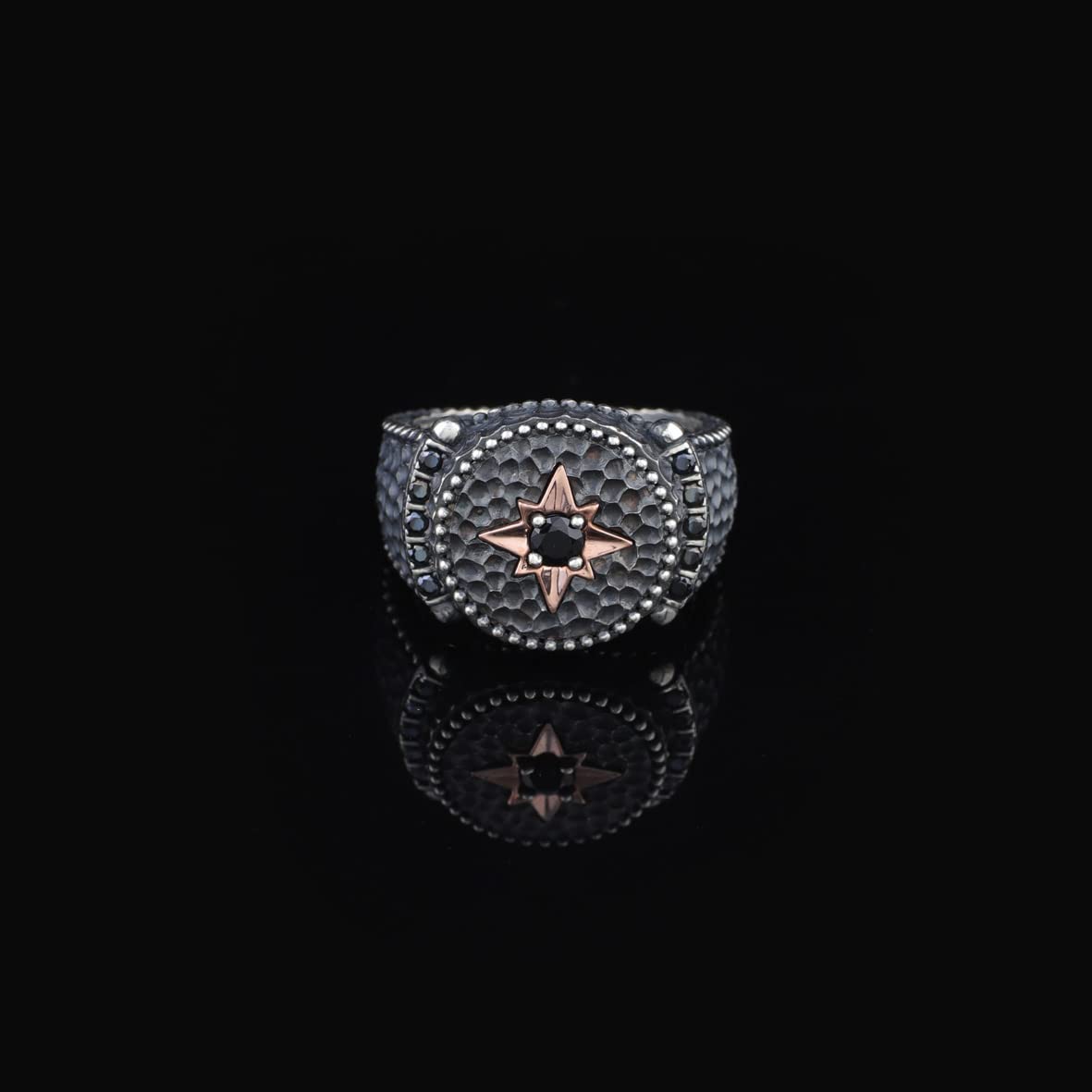 925K Sterling Silver Compass Ring