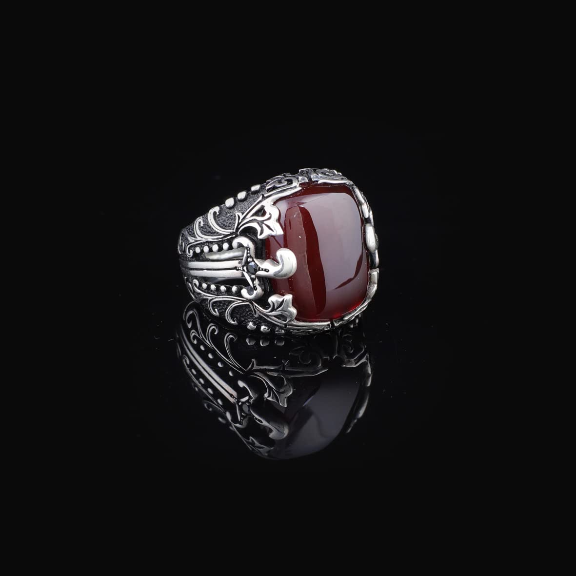Men Handmade Carnelian Stone Ring