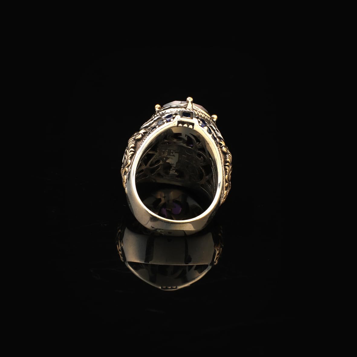Ottoman amethyst ring vintage ring handmade chunky silver ring sterling silver ring large statement ring gemstone ring promise ring for him