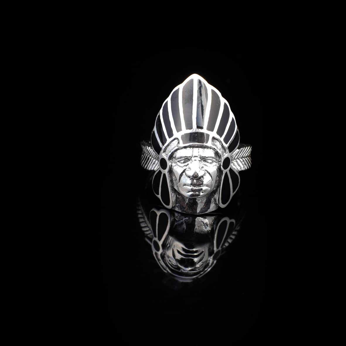 American Indian Chief Handmade Silver Men Ring