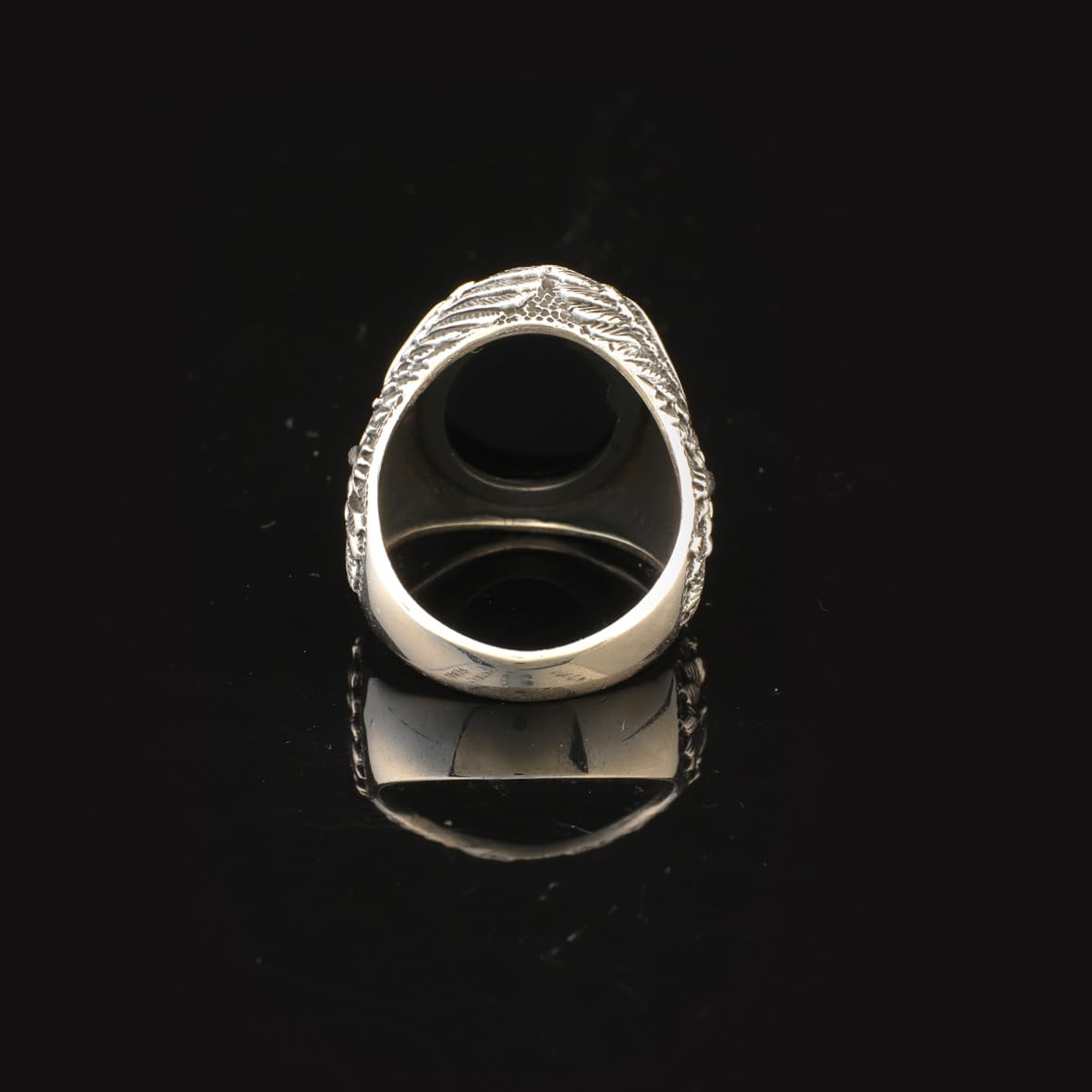 Eagle Ring Onyx Ring Silver Signet Ring Gemstone Ring Ottoman Statement Ring Vintage Ring Sterling Silver Ring Gift for Him