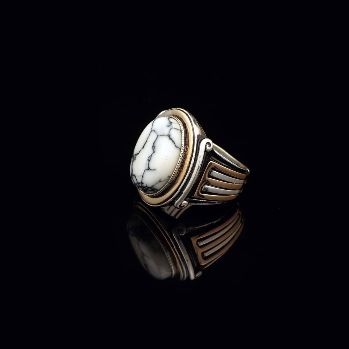 Turquoise Stone Men Silver Ring