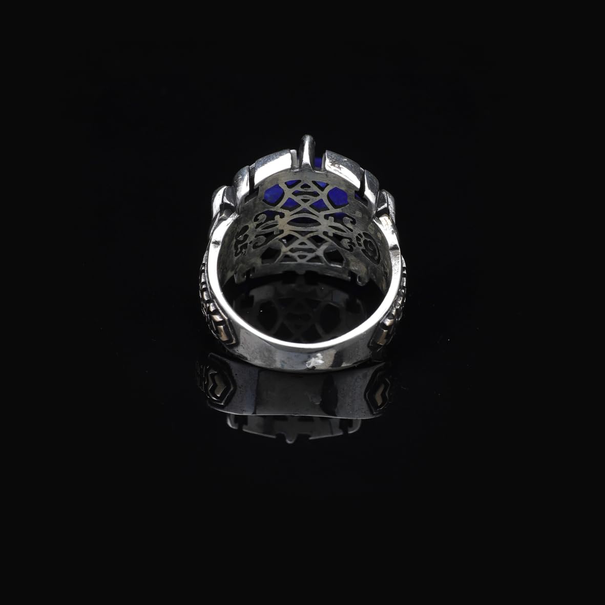 925 Sterling Silver Rings for Men - Lapis Lazuli Men's Ring