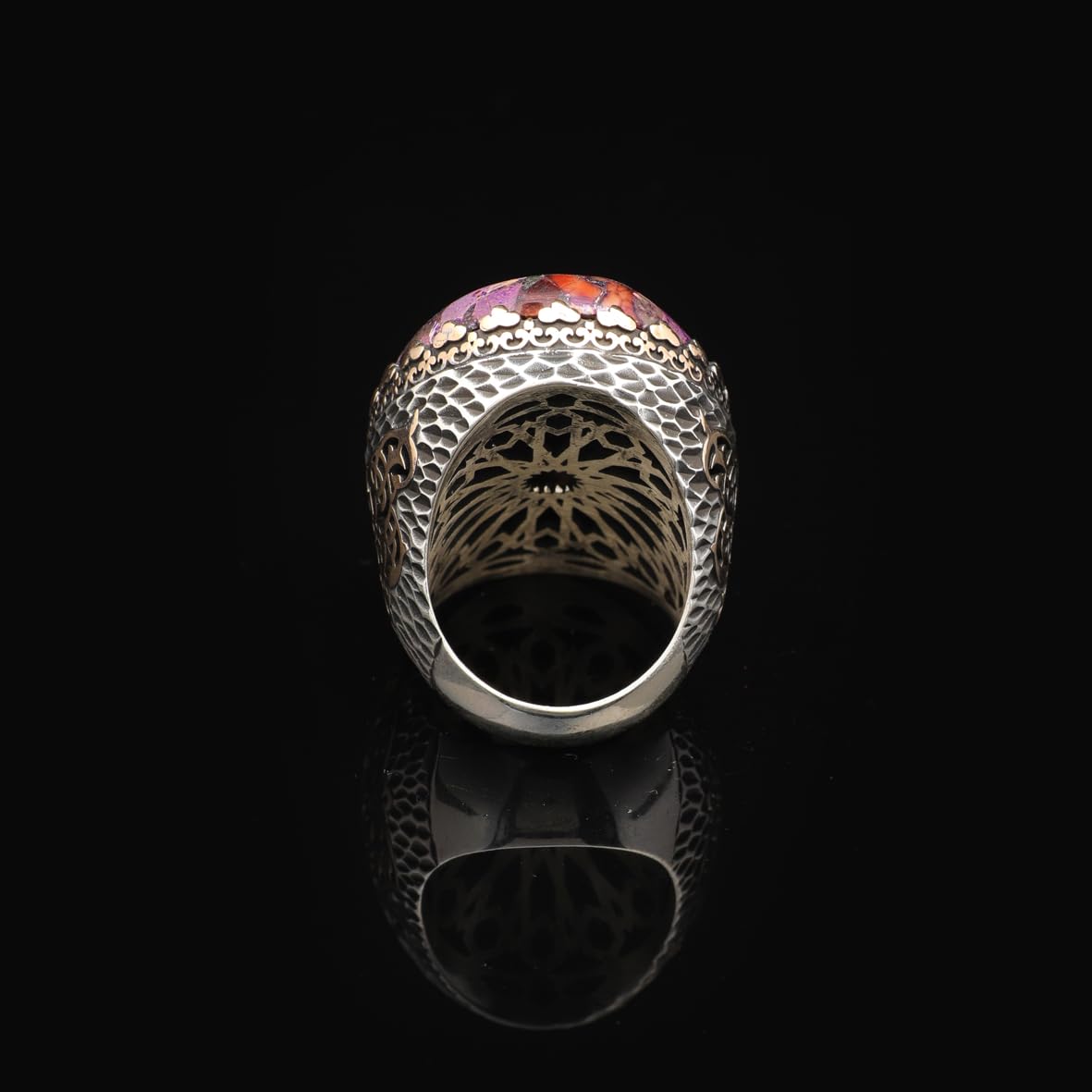 Special Turquoise Men’s Ring with Large Oval Stone – Vintage 925 Sterling Silver Ring