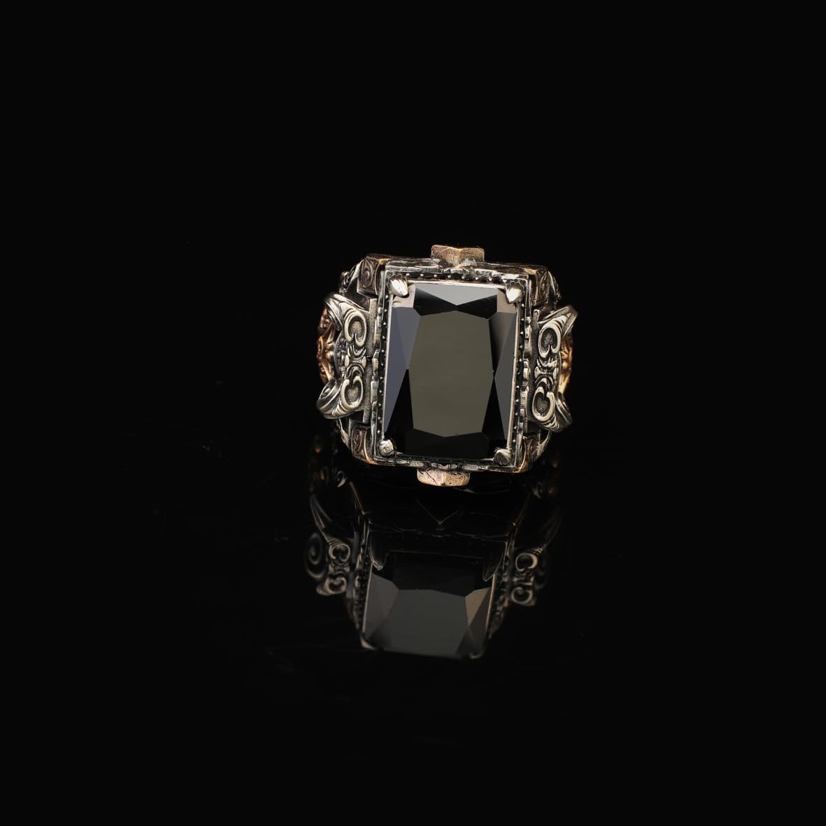 Handmade Onyx Ring Ottoman Vintage Ring Sterling Silver Ring Chunky Silver Ring Large Statement Gemstone Ring Promise Ring for Him