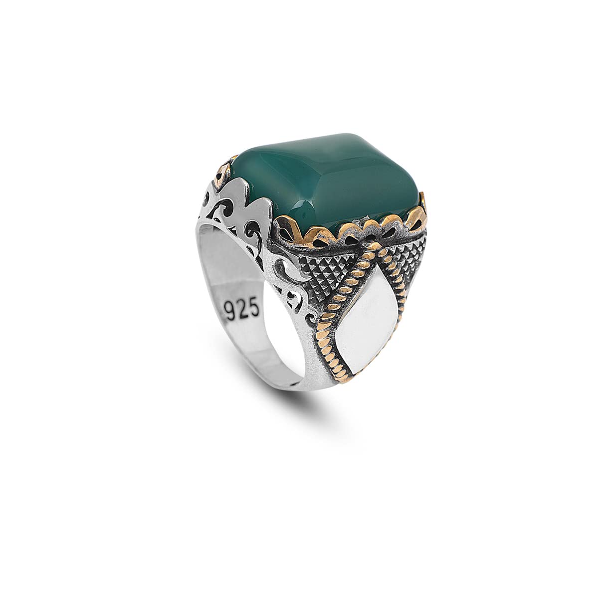 925K Sterling Silver Jade Ring