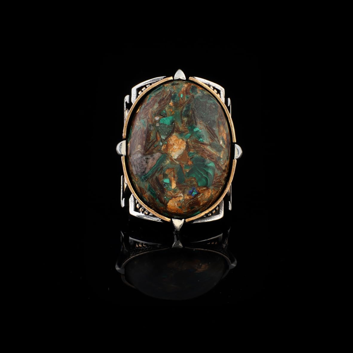 Special Turquoise Ring for Men – Chunky Sterling Silver Engagement Ring