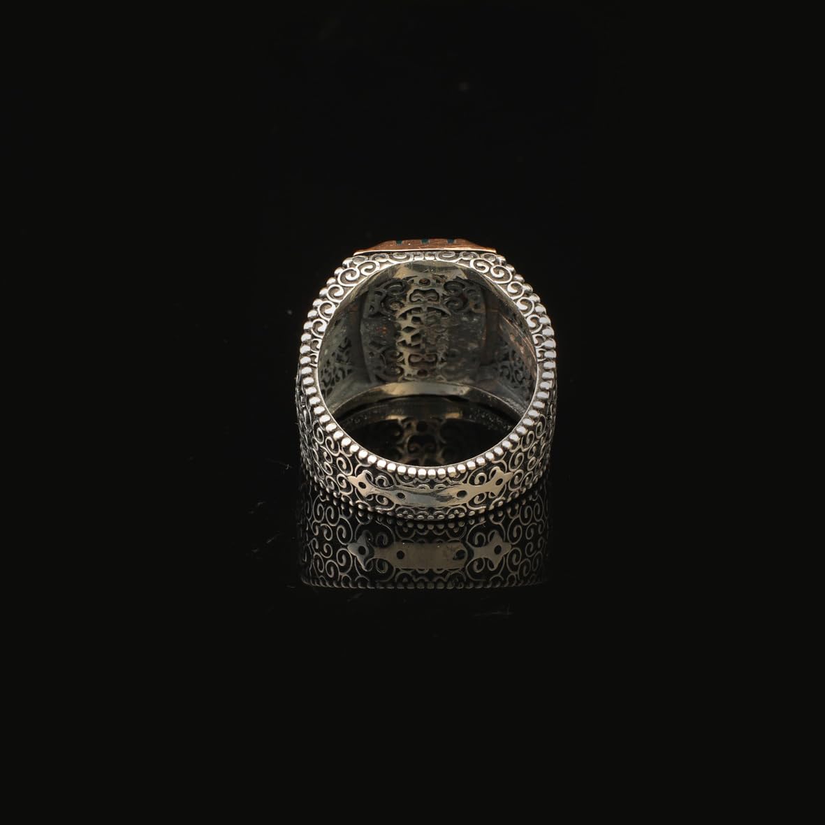 Jade Ring Signet Ring Pinky Ring Ottoman Vintage 925 Sterling Silver Promise Engagement Gemstone Ring Gift for Husband